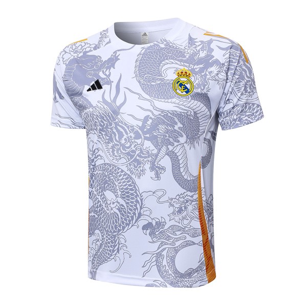 Camiseta Entrenamiento Real Madrid 2024-25 Blanco Gris 2